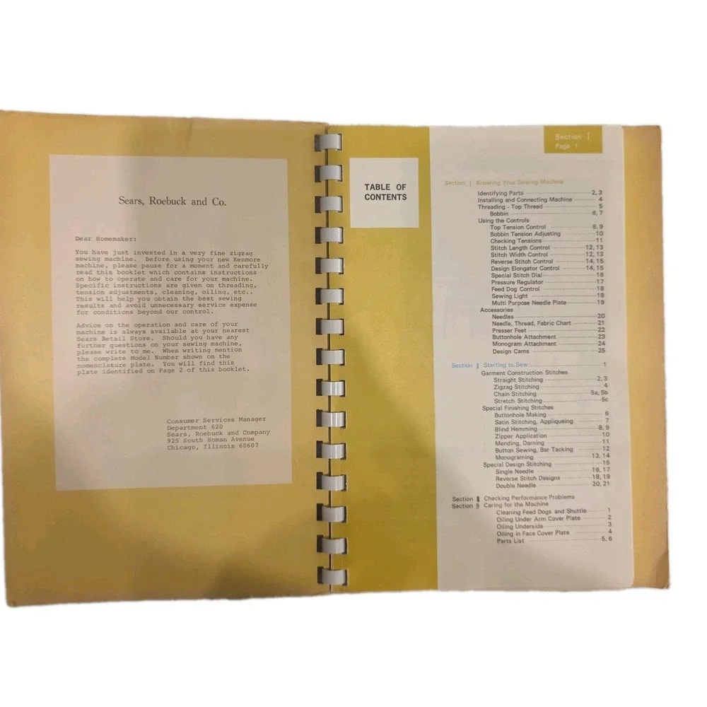 Sears Kenmore Instructions Book 1802 Zig Zag Sewing Machine